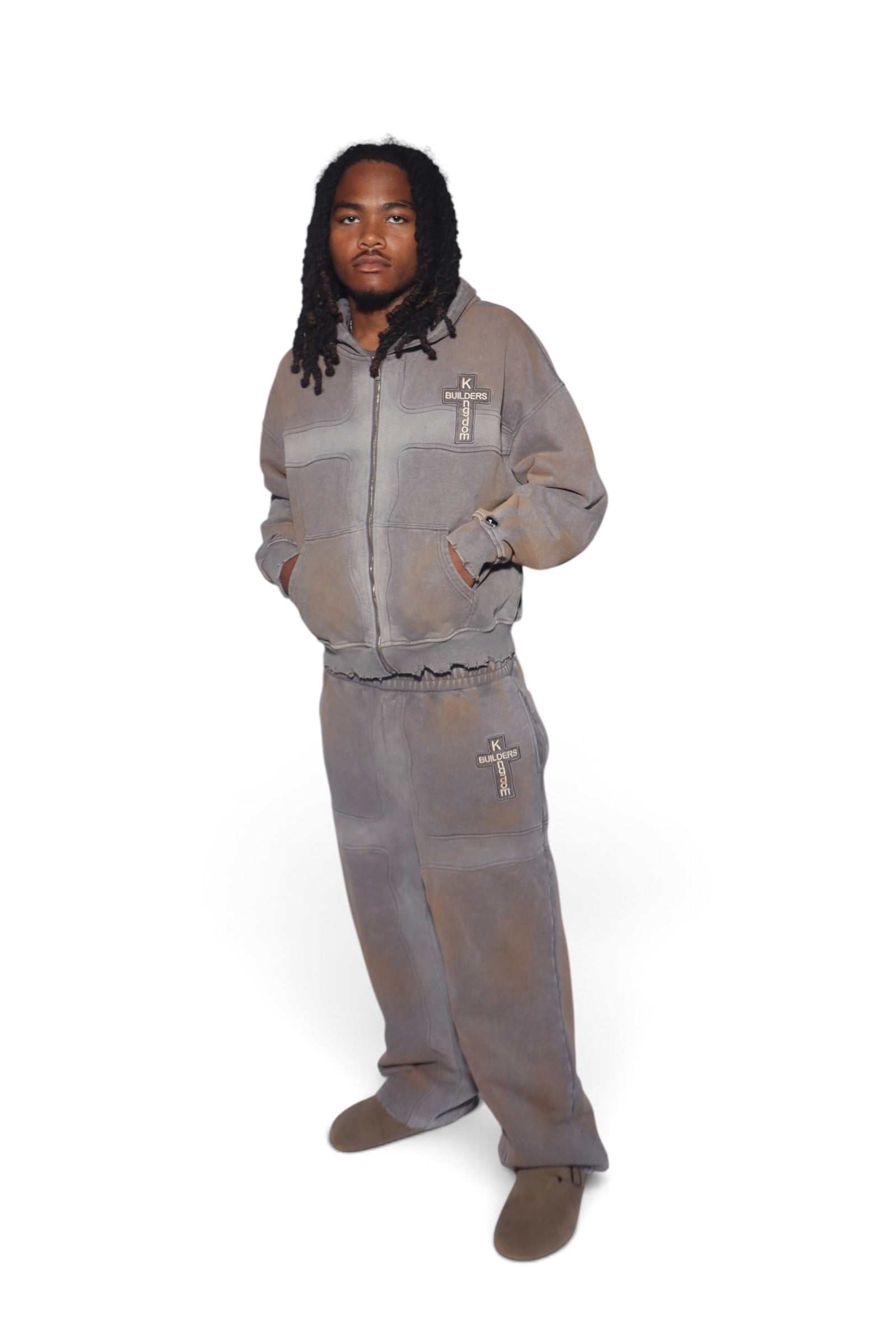 Grey Crossfade Zip Hoodie