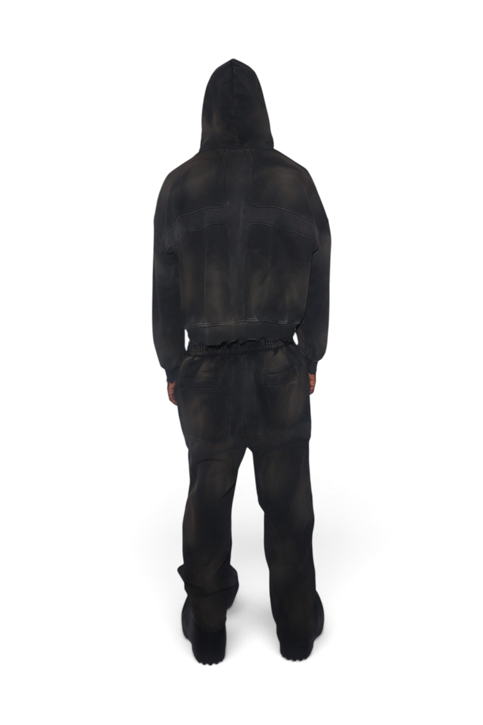 Black Crossfade Zip Hoodie