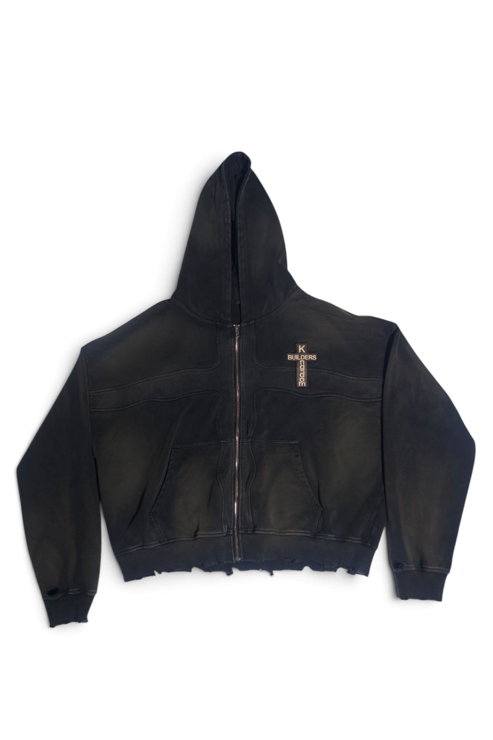 Black Crossfade Zip Hoodie