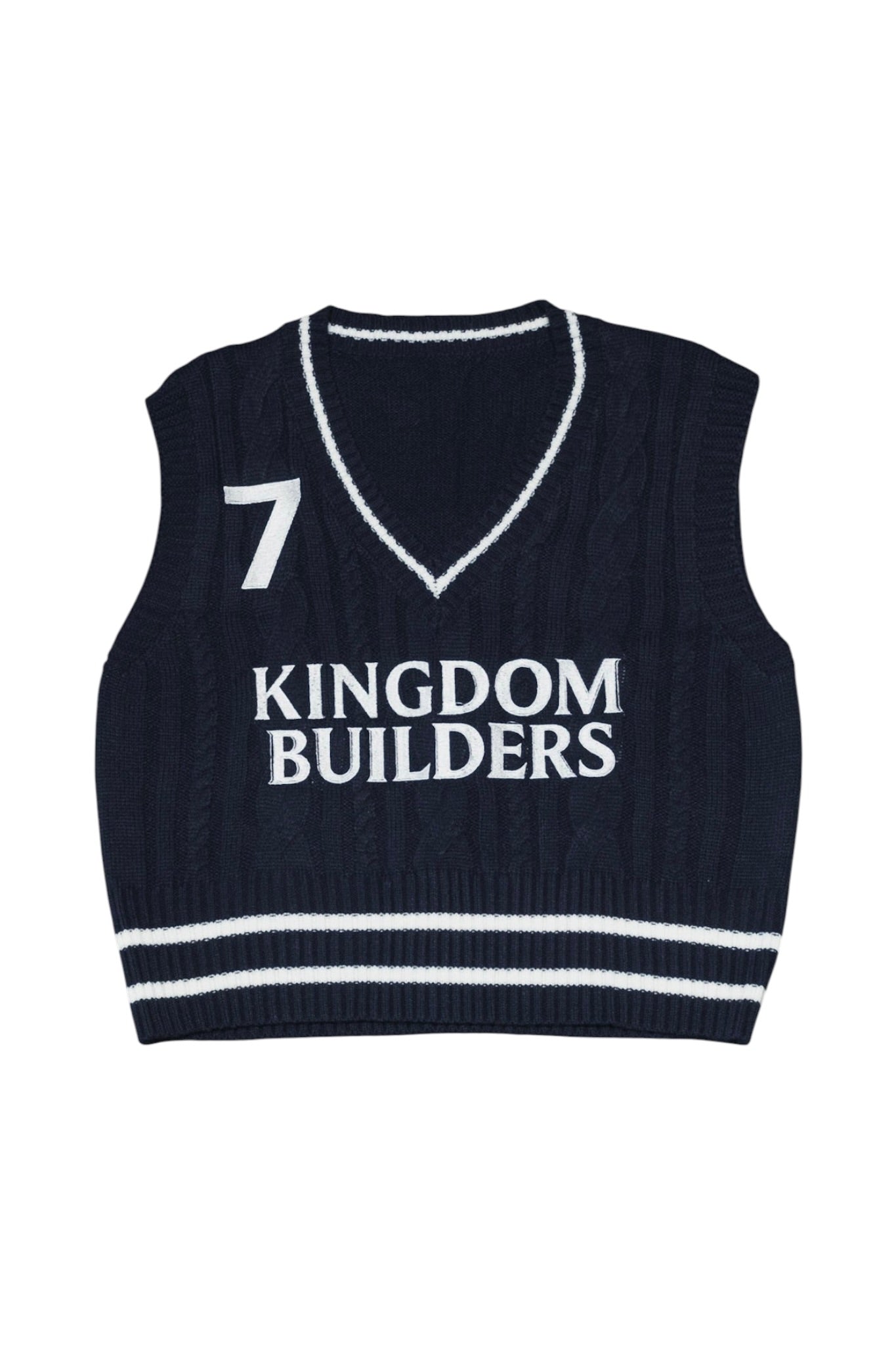 Navy Cable Knit Vest