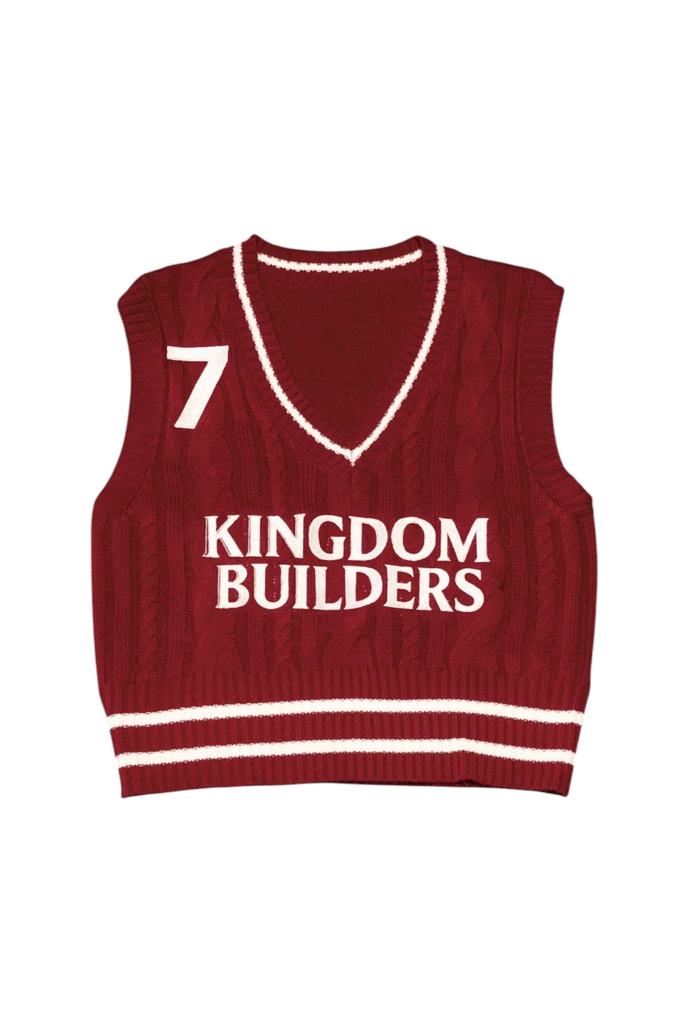 Red Cable Knit Vest